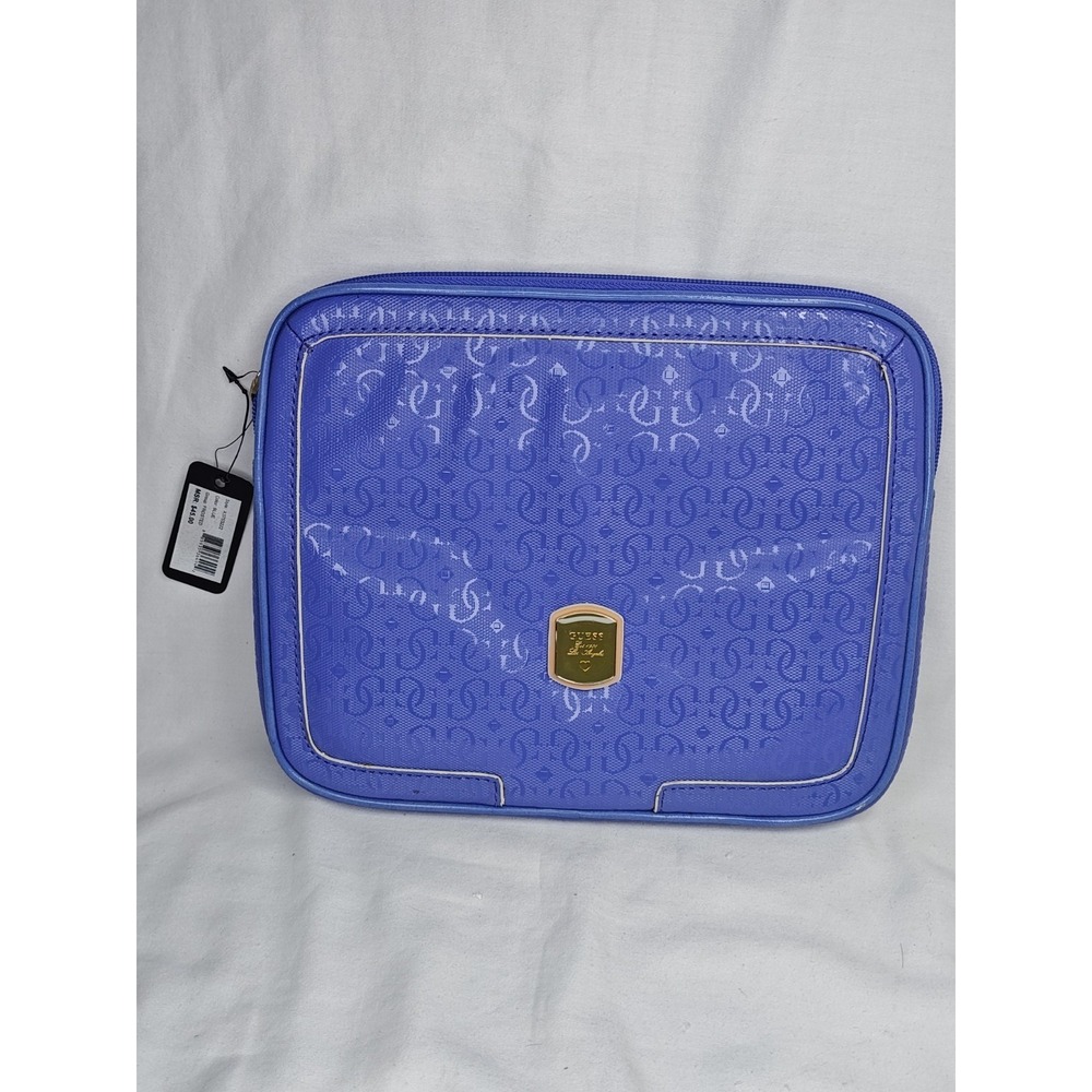 NWT GUESS Frosted Blue Tablet iPad Laptop Sleeve Case Pouch Bag X3753222